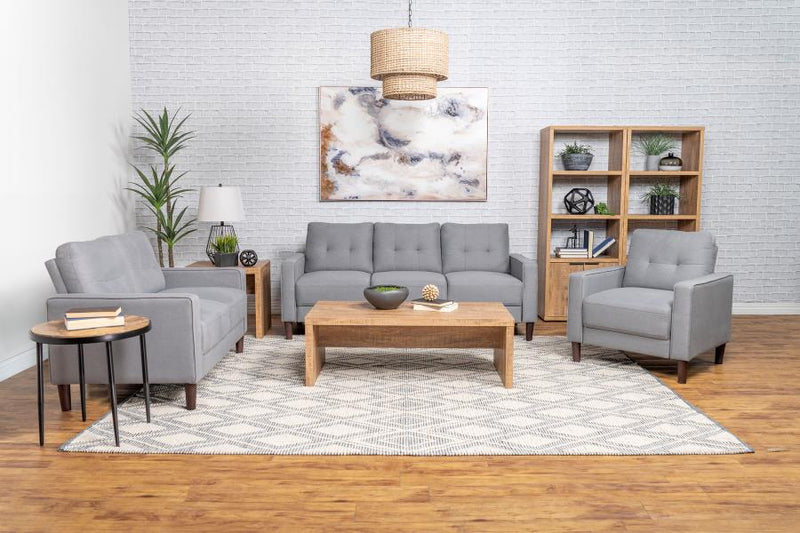 Bowen 3-piece Upholstered Track Arm Tufted Sofa Set Grey-zoom-