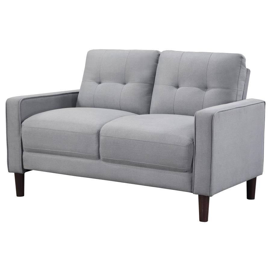Bowen Upholstered Track Arm Tufted Loveseat Grey-4
