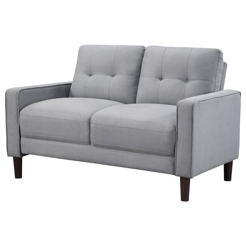 Bowen Upholstered Track Arm Tufted Loveseat Grey-zoom-