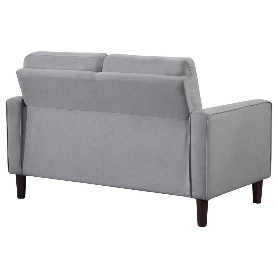 Bowen Upholstered Track Arm Tufted Loveseat Grey-7