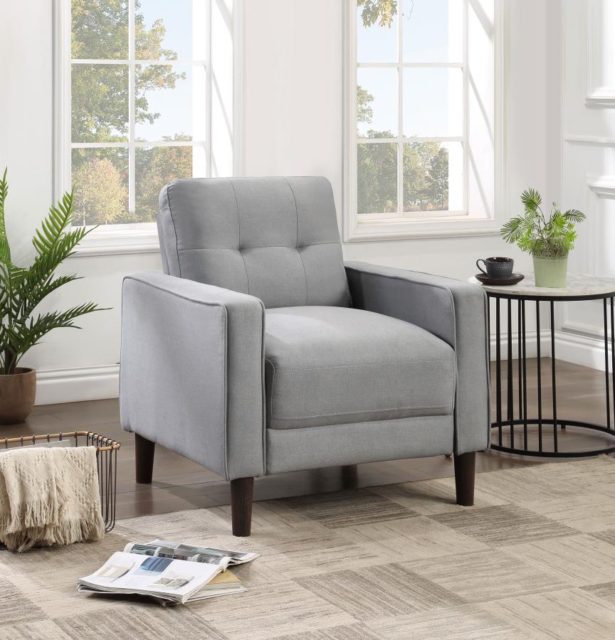 Bowen Upholstered Track Arm Tufted Accent Chair Grey-2