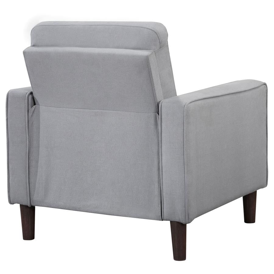 Bowen Upholstered Track Arm Tufted Accent Chair Grey-7