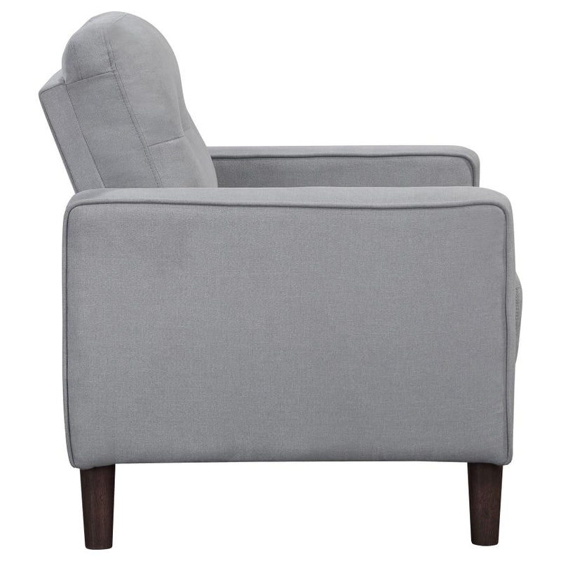 Bowen Upholstered Track Arm Tufted Accent Chair Grey-zoom-
