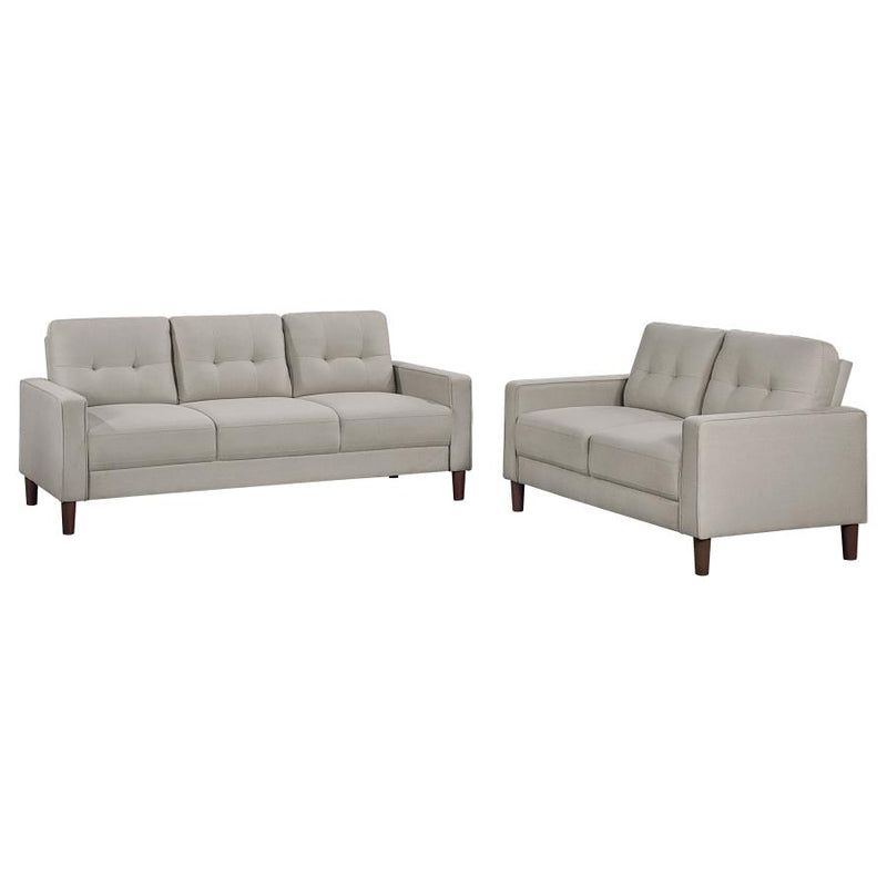 Bowen 2-piece Upholstered Track Arm Tufted Sofa Set Beige-zoom-