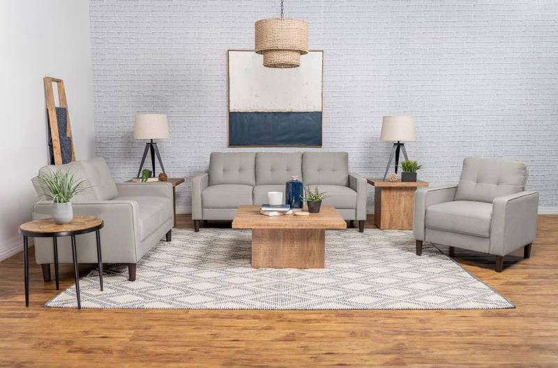 Bowen 3-piece Upholstered Track Arm Tufted Sofa Set Beige-zoom-