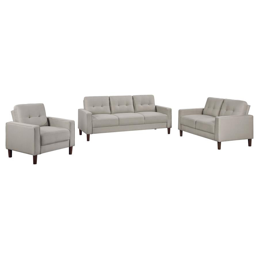 Bowen 3-piece Upholstered Track Arm Tufted Sofa Set Beige-zoom-2