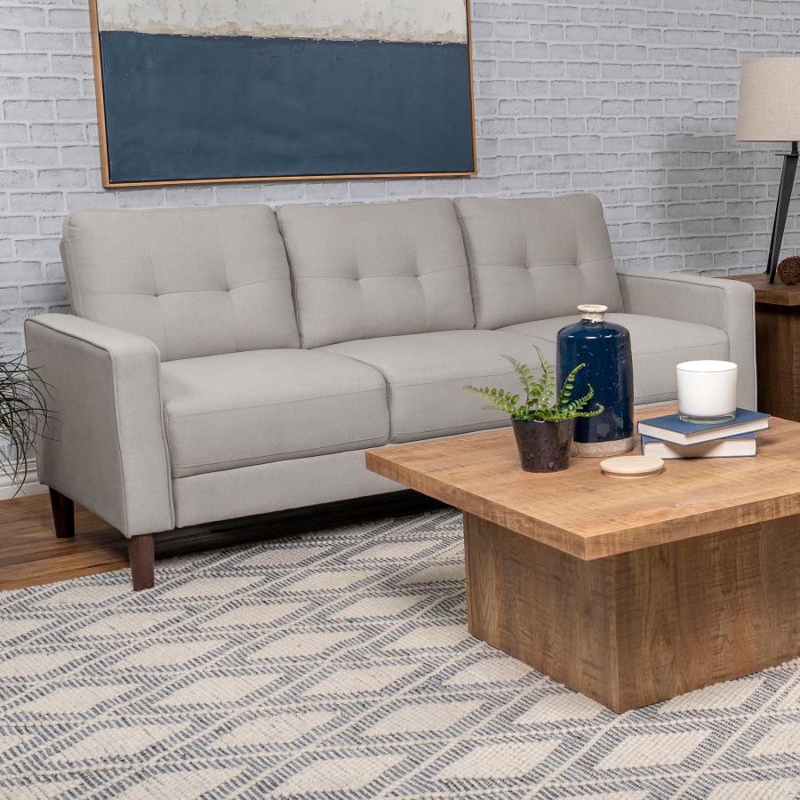 Bowen Upholstered Track Arm Tufted Sofa Beige-zoom-2