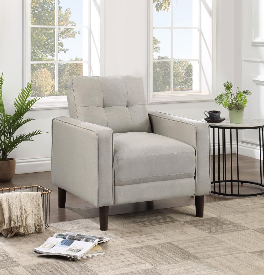Bowen Upholstered Track Arm Tufted Accent Chair Beige-zoom-2