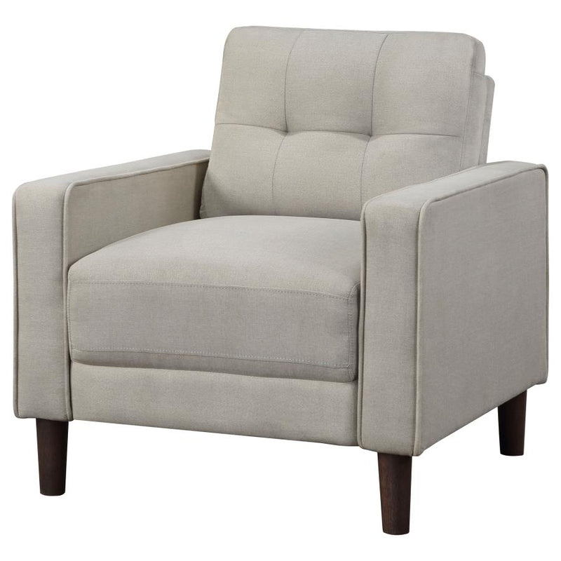 Bowen Upholstered Track Arm Tufted Accent Chair Beige-zoom-