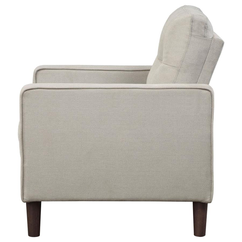 Bowen Upholstered Track Arm Tufted Accent Chair Beige-zoom-