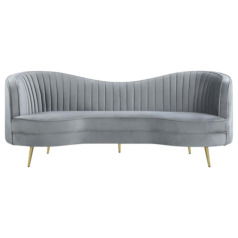 Sophia Upholstered Channel Tufted Sofa Grey-zoom-