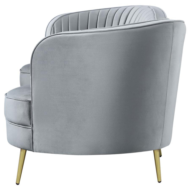 Sophia Upholstered Channel Tufted Sofa Grey-zoom-