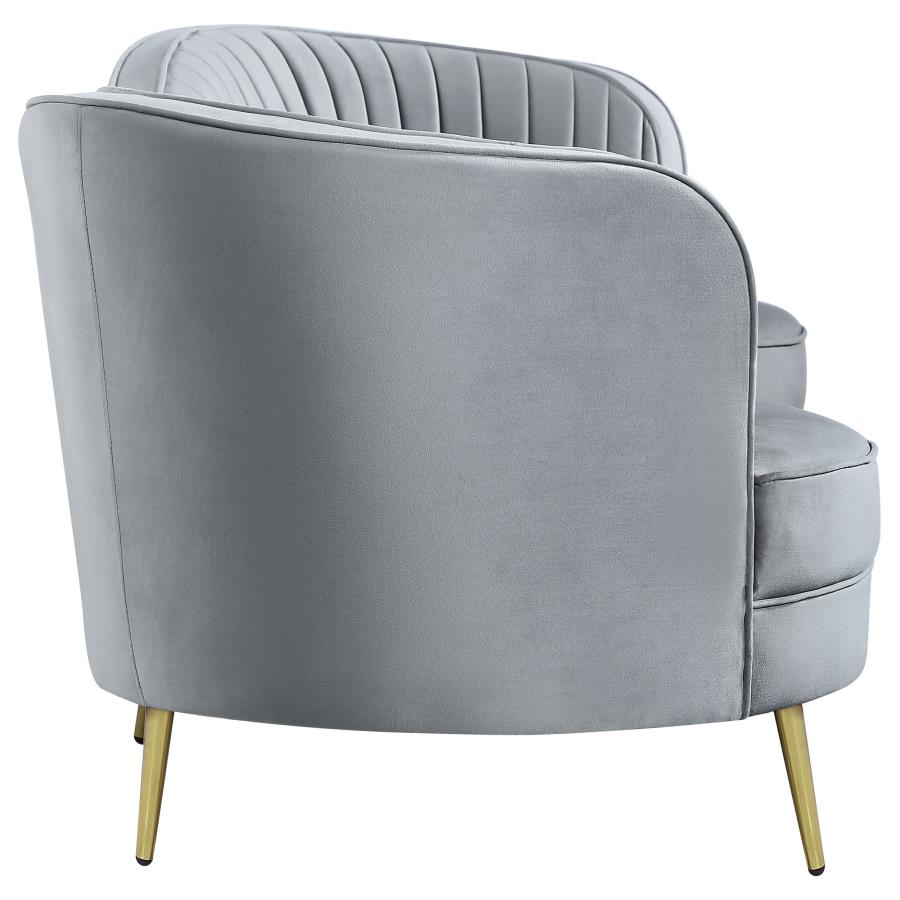 Sophia Upholstered Channel Tufted Sofa Grey-7