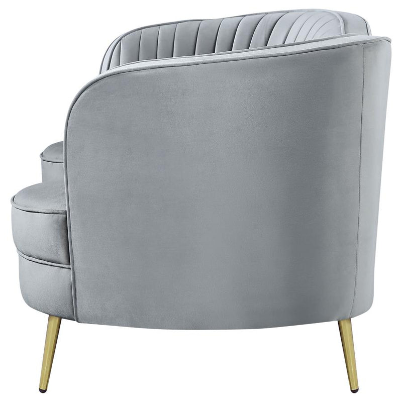 Sophia Upholstered Channel Tufted Loveseat Grey-zoom-