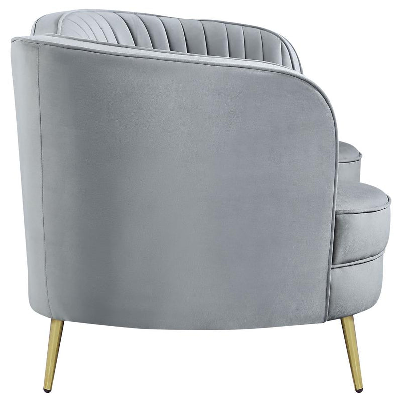 Sophia Upholstered Channel Tufted Loveseat Grey-zoom-