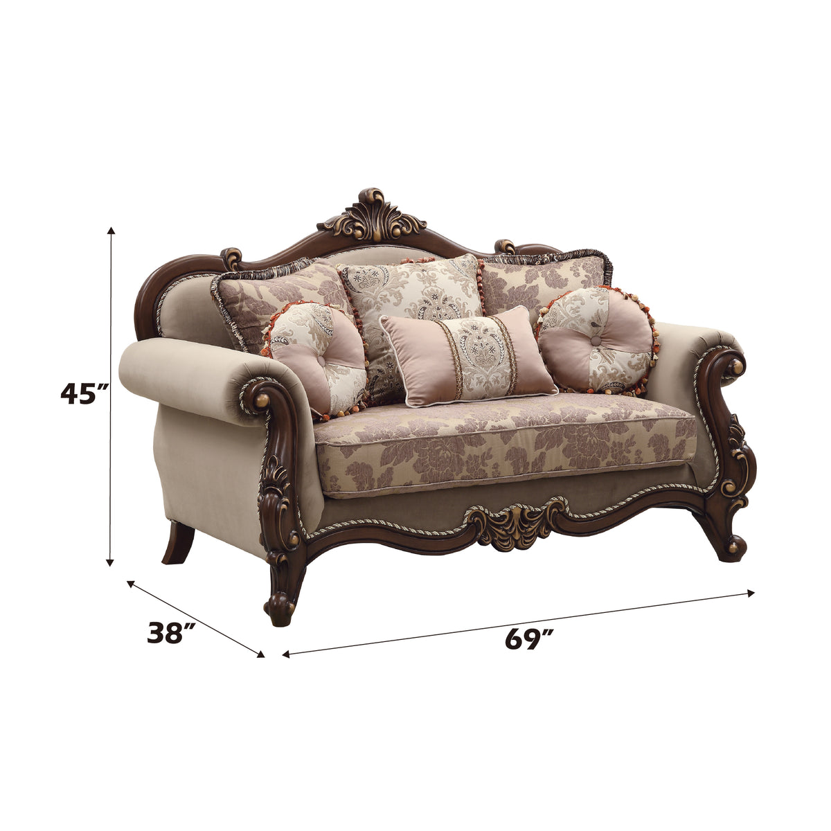 ACME Mehadi Loveseat – angle view – Lusso Furniture Miami