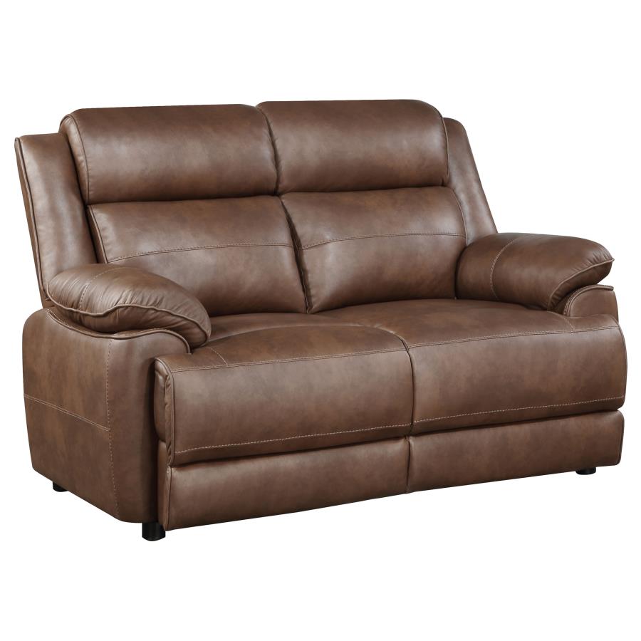 Ellington 2-piece Upholstered Padded Arm Sofa Set Dark Brown-7