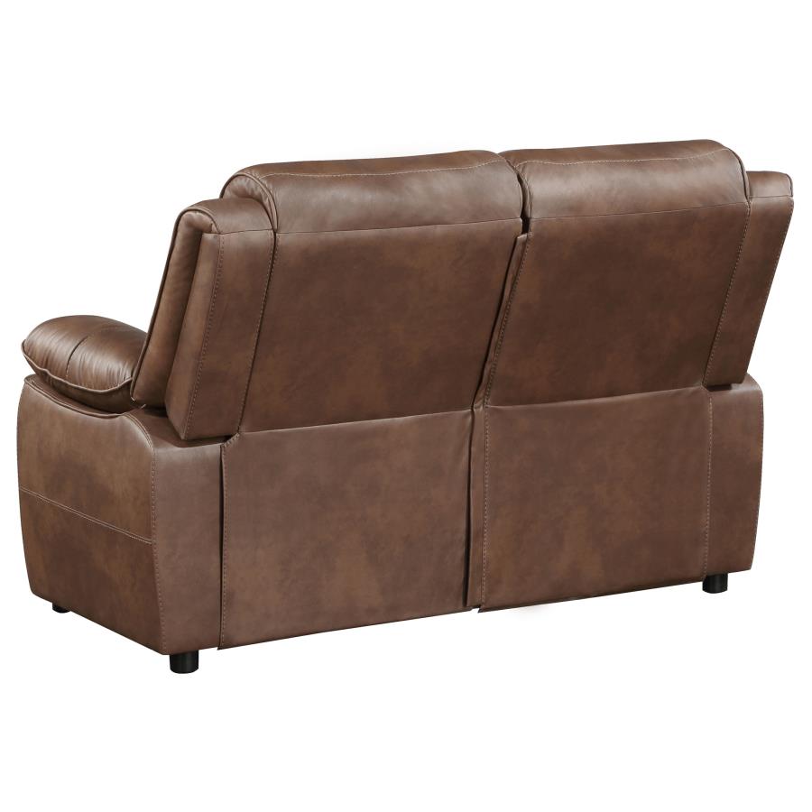 Ellington 2-piece Upholstered Padded Arm Sofa Set Dark Brown-9