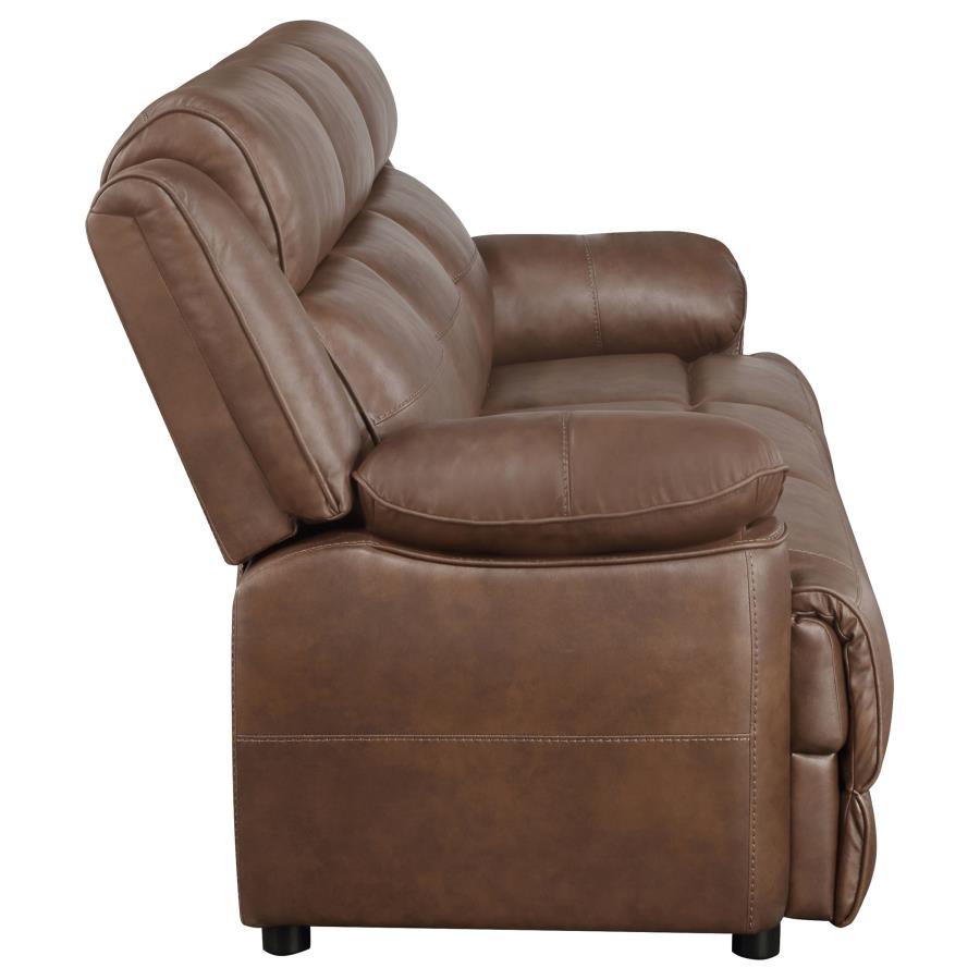 Ellington 3-piece Upholstered Padded Arm Sofa Set Dark Brown-6
