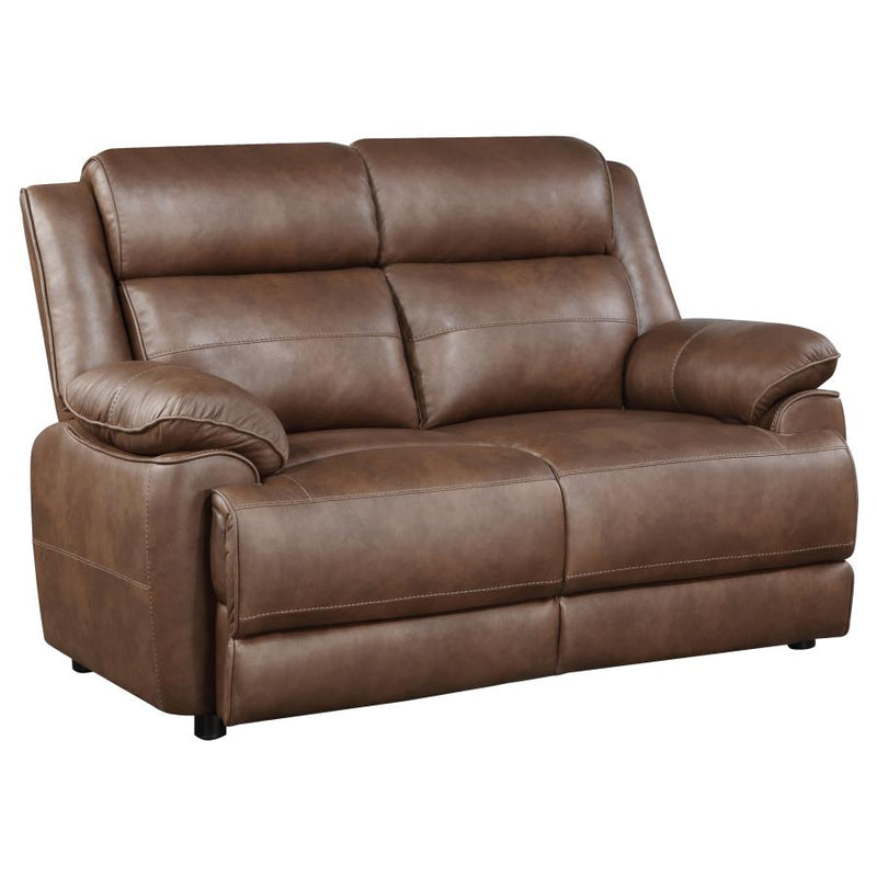 Ellington 3-piece Upholstered Padded Arm Sofa Set Dark Brown-zoom-