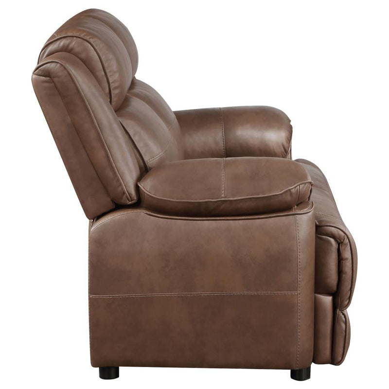 Ellington 3-piece Upholstered Padded Arm Sofa Set Dark Brown-zoom-