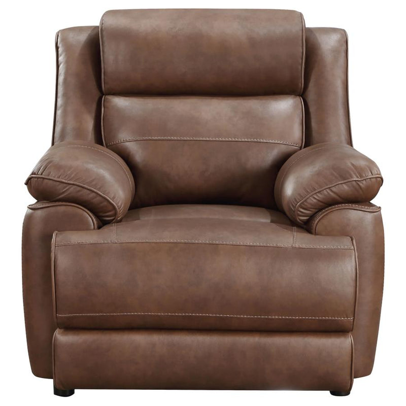 Ellington 3-piece Upholstered Padded Arm Sofa Set Dark Brown-zoom-