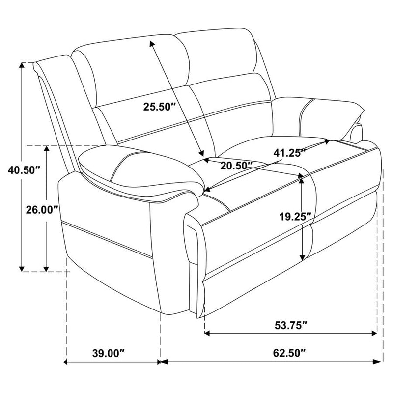 Ellington 3-piece Upholstered Padded Arm Sofa Set Dark Brown-zoom-