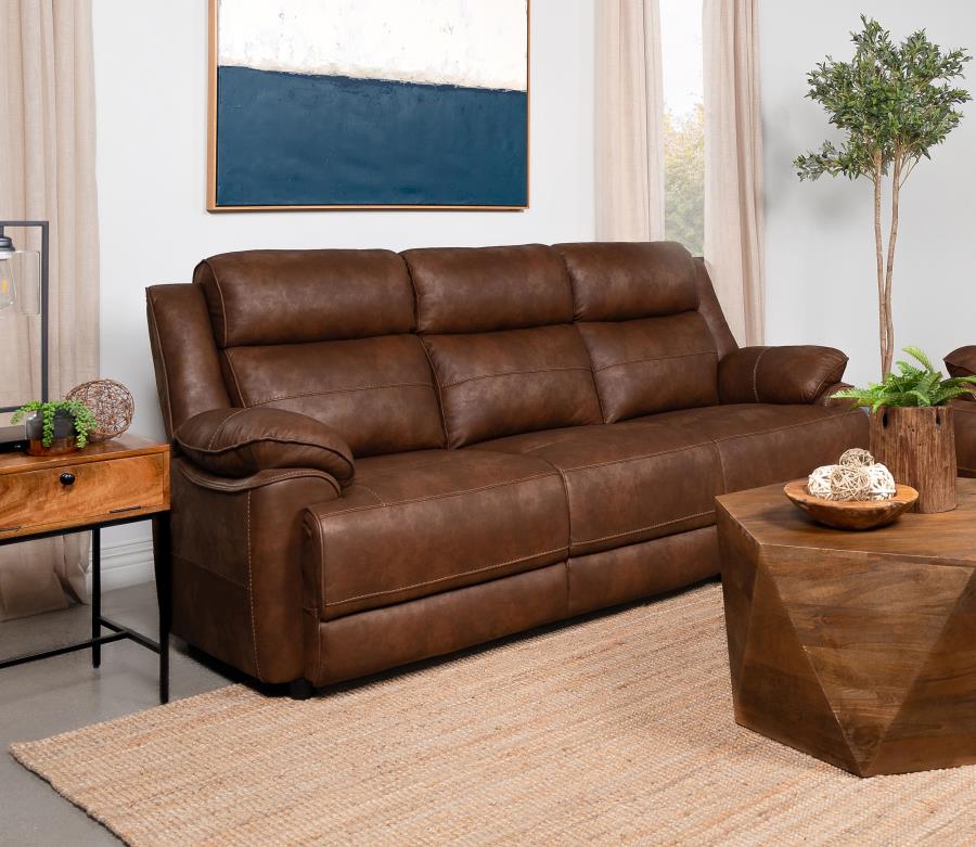 Ellington Upholstered Padded Arm Sofa Dark Brown-2