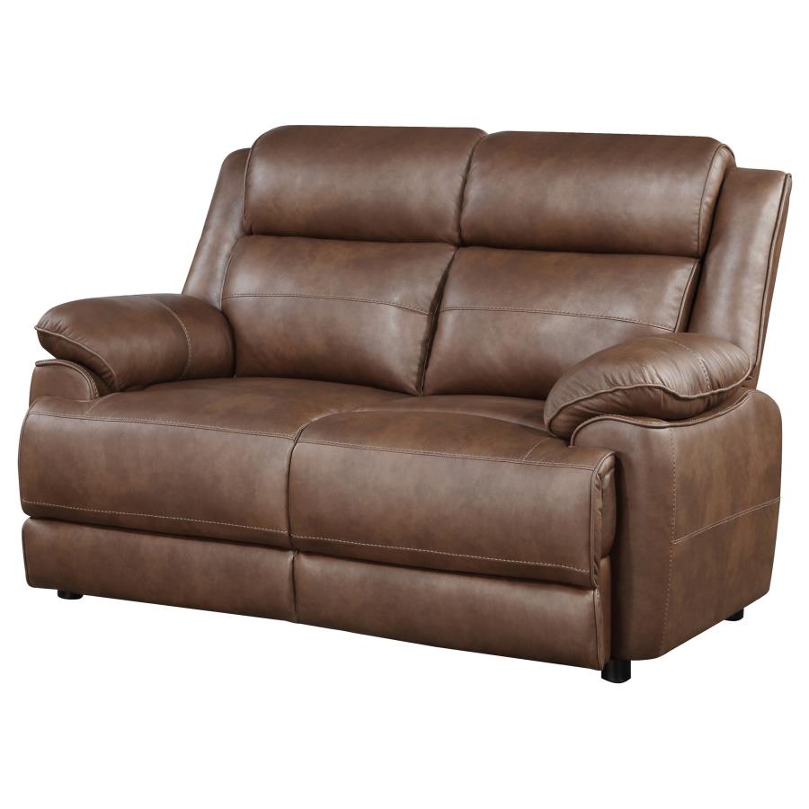 Ellington Upholstered Padded Arm Loveseat Dark Brown-zoom-4
