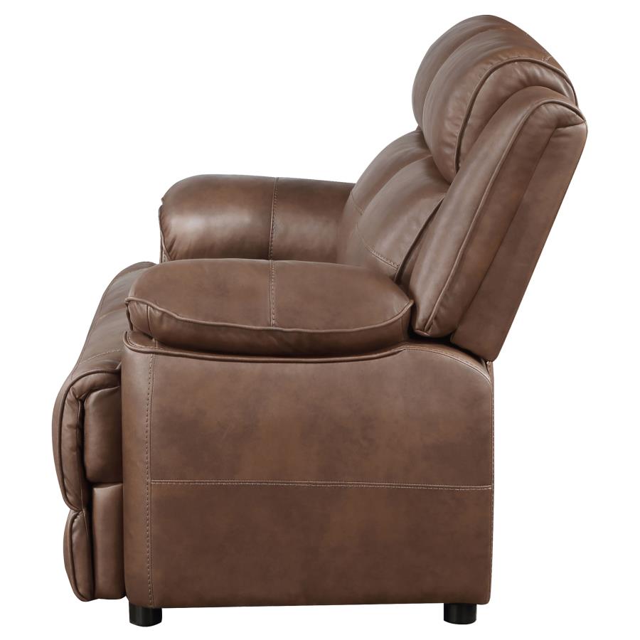 Ellington Upholstered Padded Arm Loveseat Dark Brown-zoom-5