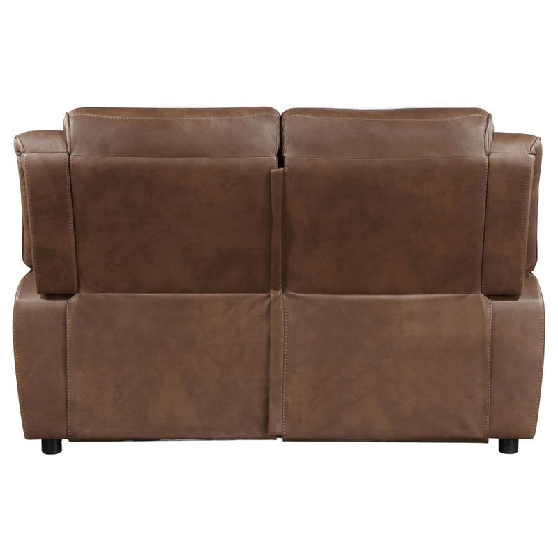 Ellington Upholstered Padded Arm Loveseat Dark Brown-zoom-