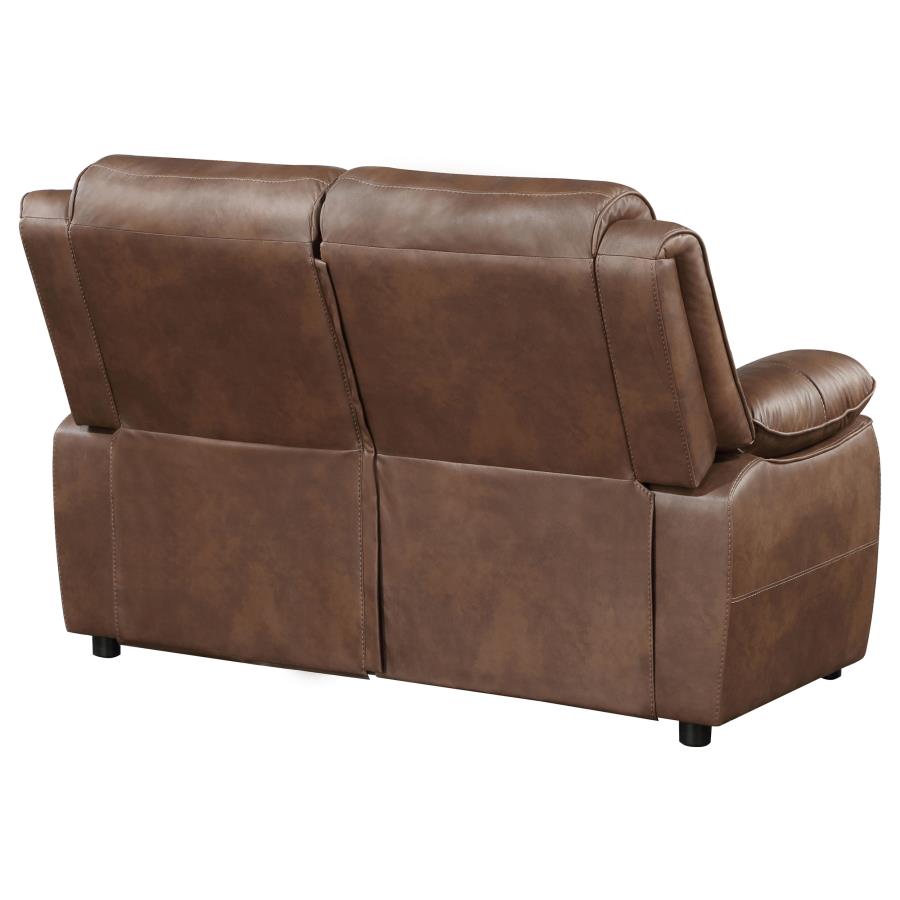 Ellington Upholstered Padded Arm Loveseat Dark Brown-8
