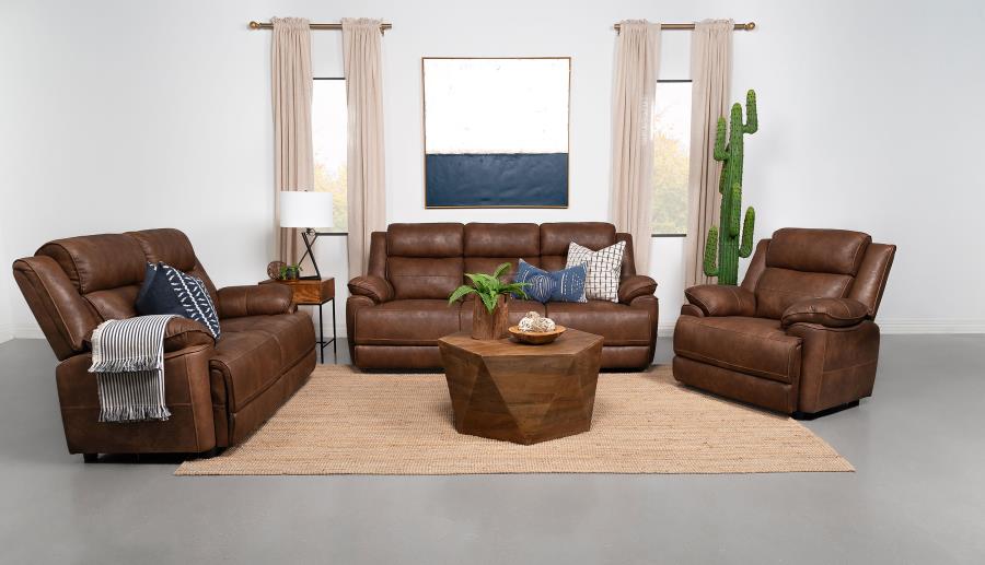 Ellington Upholstered Padded Arm Loveseat Dark Brown-12
