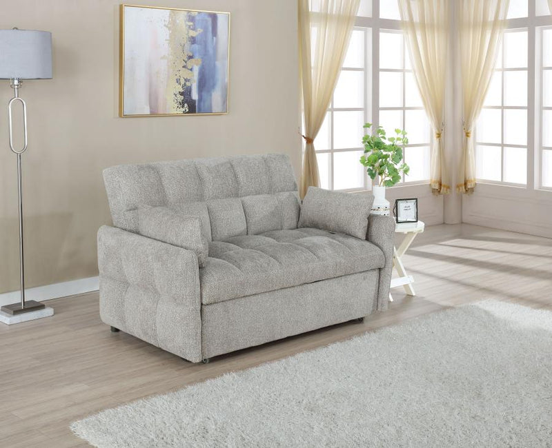 Cotswold Upholstered Convertible Sleeper Sofa Bed Light Grey-zoom-