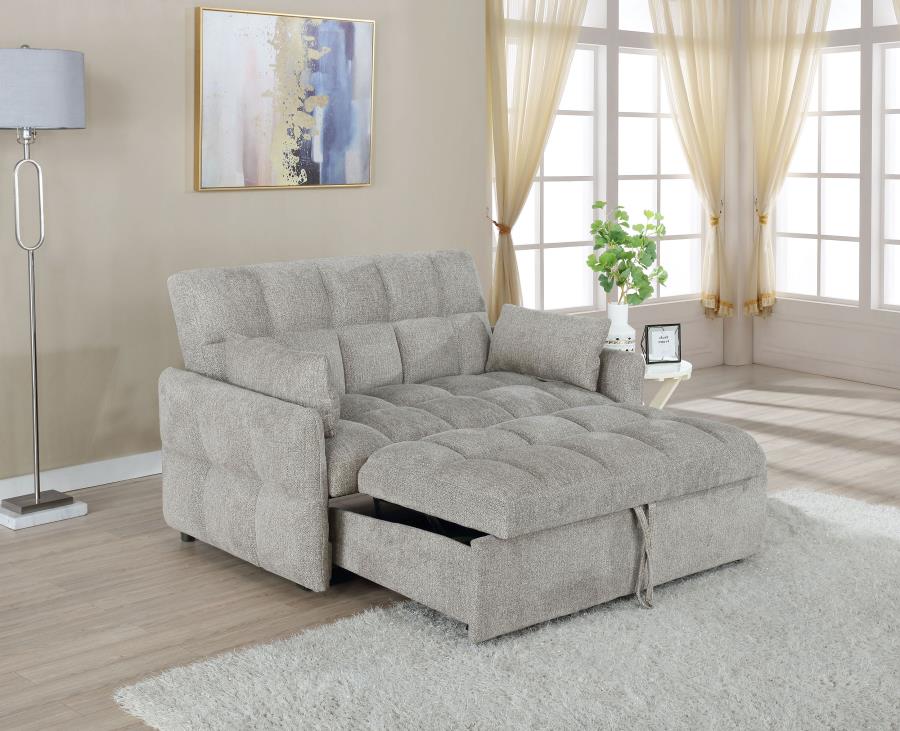 Cotswold Upholstered Convertible Sleeper Sofa Bed Light Grey-zoom-3