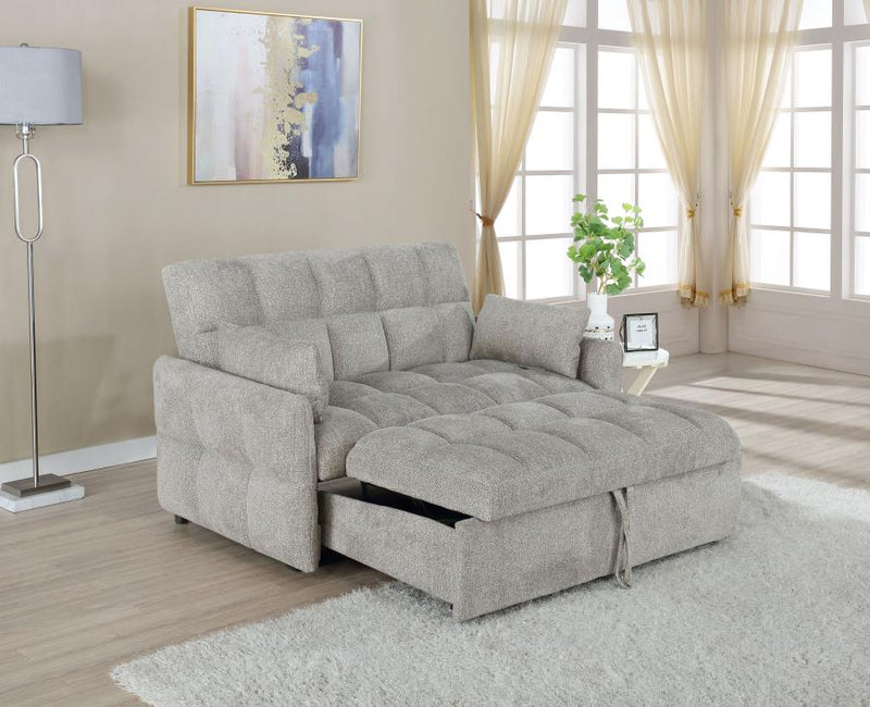 Cotswold Upholstered Convertible Sleeper Sofa Bed Light Grey-zoom-