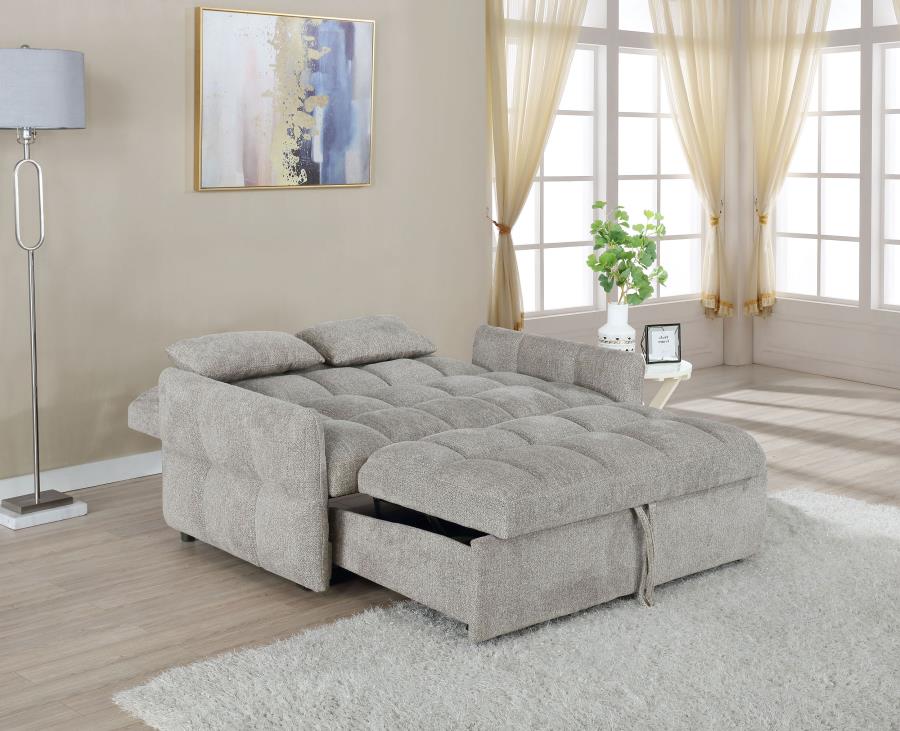 Cotswold Upholstered Convertible Sleeper Sofa Bed Light Grey-zoom-4