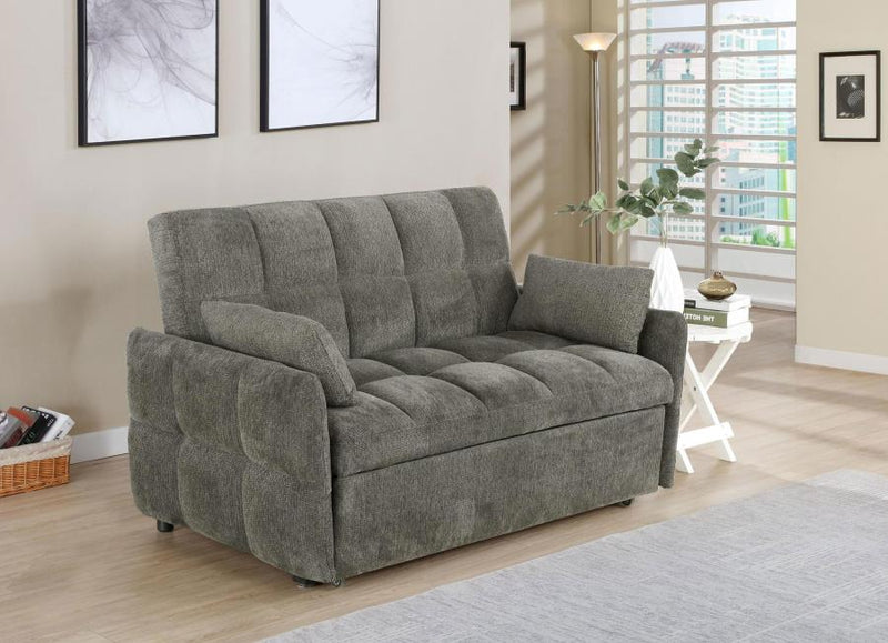 Cotswold Upholstered Convertible Sleeper Sofa Bed Dark Grey-zoom-
