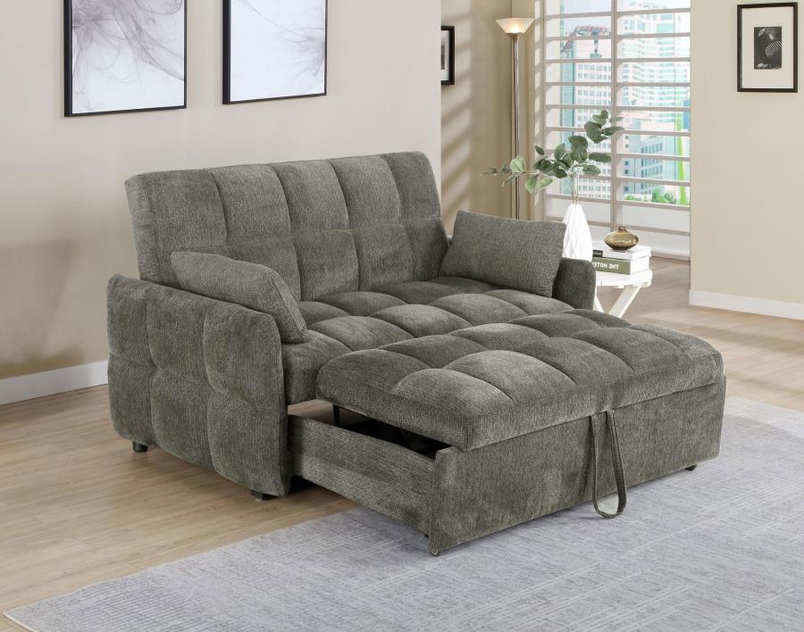 Cotswold Upholstered Convertible Sleeper Sofa Bed Dark Grey-zoom-3