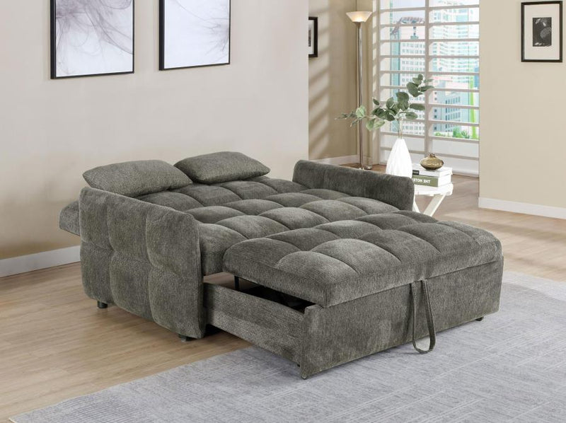 Cotswold Upholstered Convertible Sleeper Sofa Bed Dark Grey-zoom-