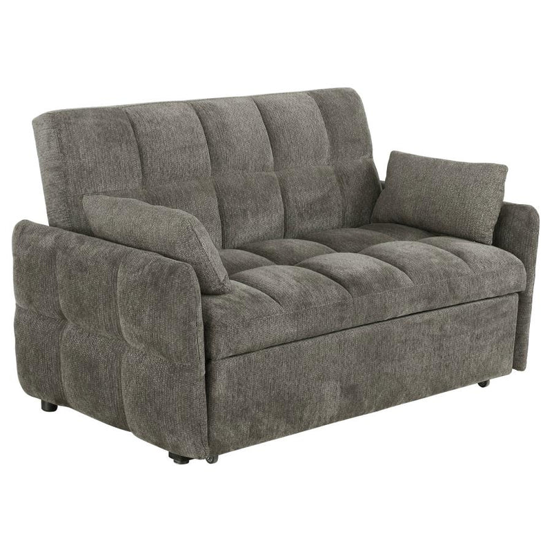 Cotswold Upholstered Convertible Sleeper Sofa Bed Dark Grey-zoom-