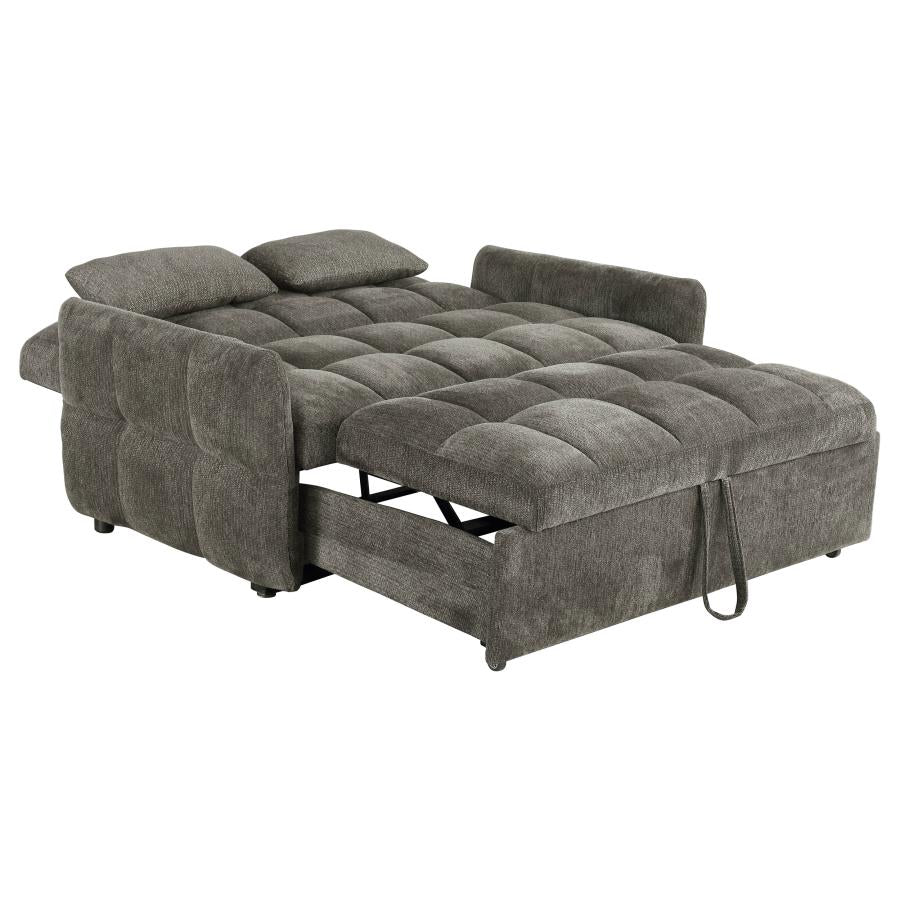 Cotswold Upholstered Convertible Sleeper Sofa Bed Dark Grey-6