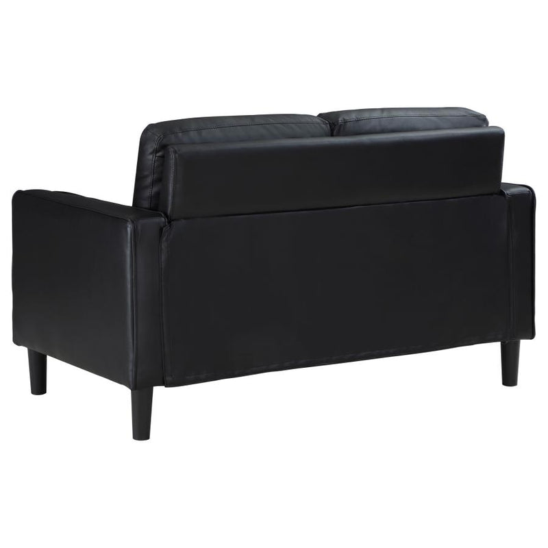 Ruth 2-piece Upholstered Track Arm Sofa Set Black-zoom-