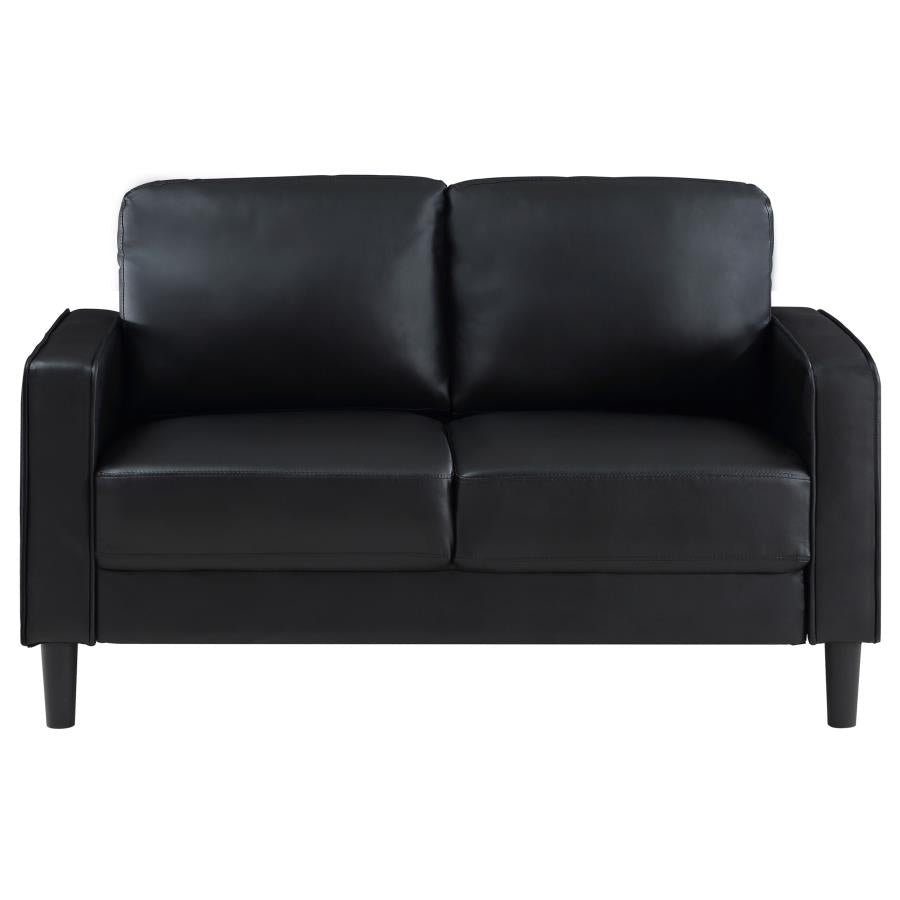 Ruth 3-piece Upholstered Track Arm Sofa Set Black-zoom-8