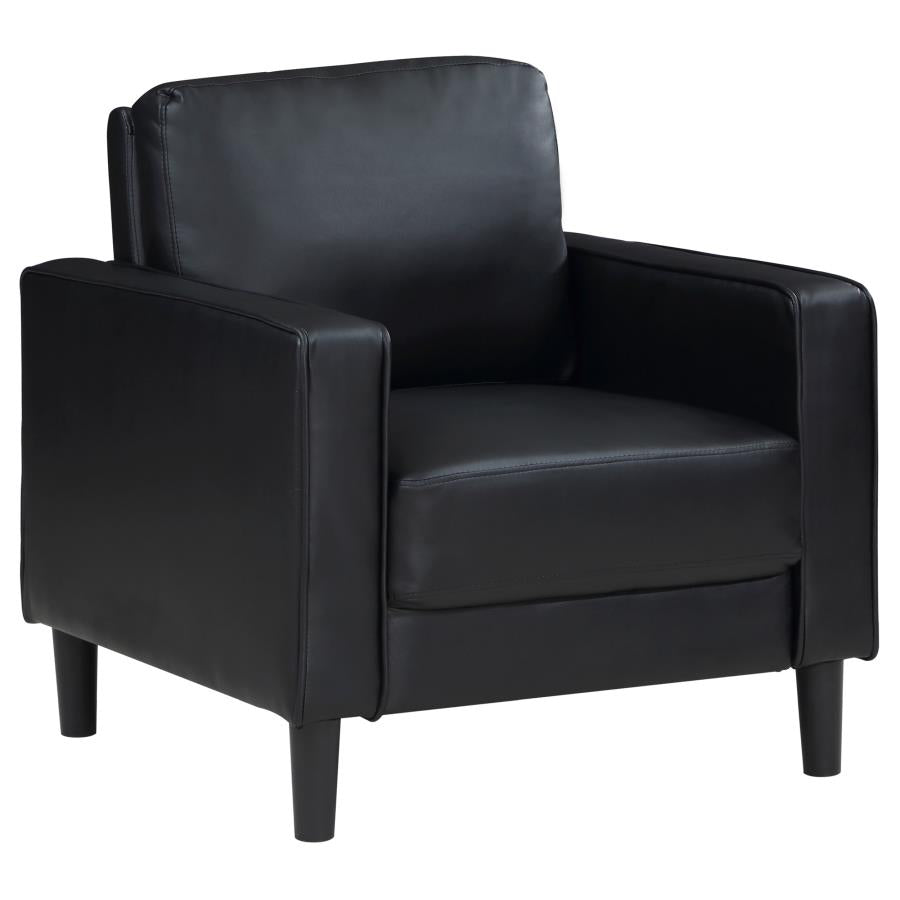 Ruth 3-piece Upholstered Track Arm Sofa Set Black-zoom-11