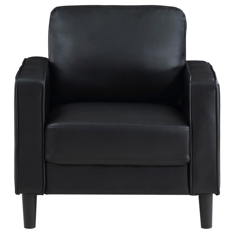 Ruth 3-piece Upholstered Track Arm Sofa Set Black-zoom-