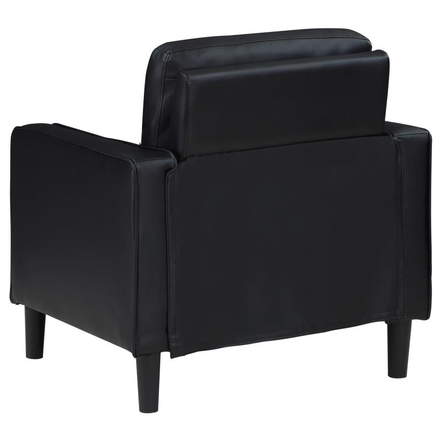 Ruth 3-piece Upholstered Track Arm Sofa Set Black-zoom-13