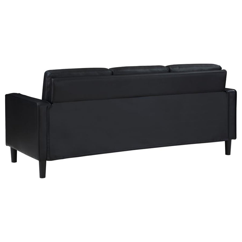 Ruth Upholstered Track Arm Sofa Black-zoom-