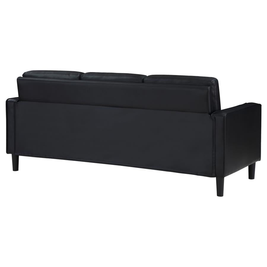 Ruth Upholstered Track Arm Sofa Black-zoom-7