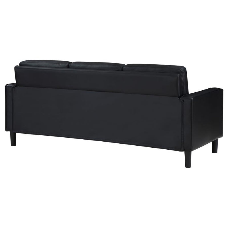 Ruth Upholstered Track Arm Sofa Black-zoom-